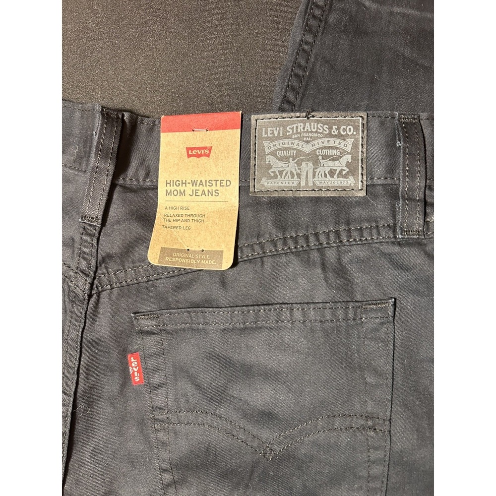 Levi's 30x30 High Waisted Mom Jeans Black Womens Cotton Blend Tapered NWT!